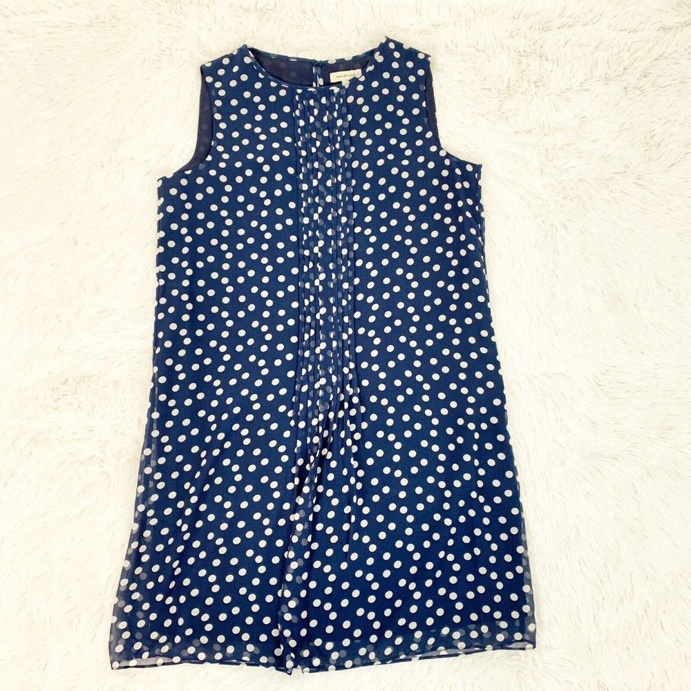 Max Studio NWT Women’s Size XS‎ Sleeveless Pleated Polka Dot Chiffon Shift Dress